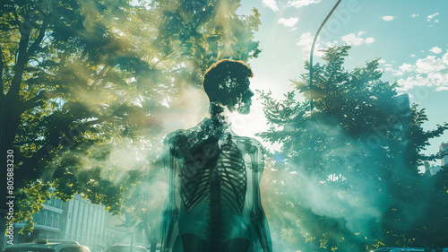 Concept photos, x-rays human and trees