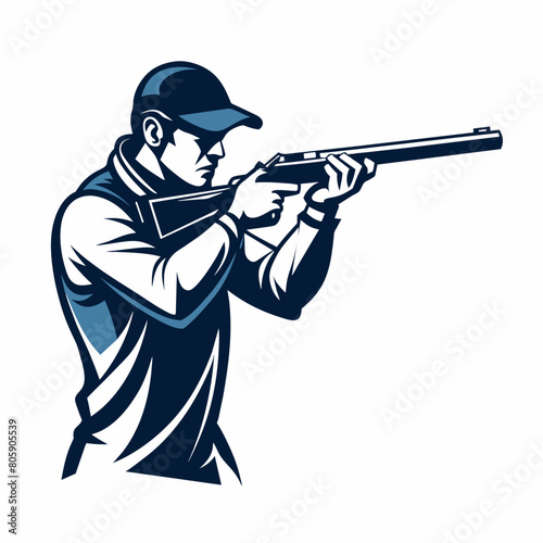 Trap shooting, aiming athlete with gun (10)