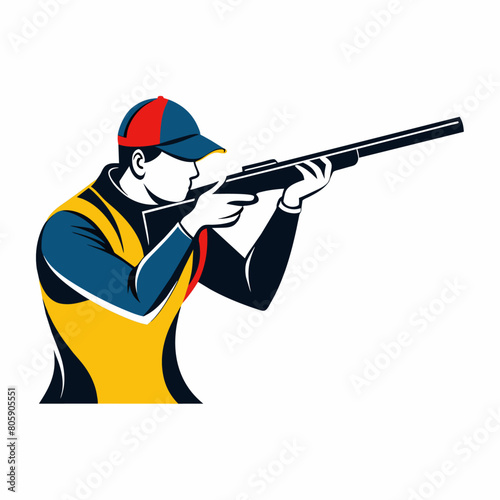 Trap shooting, aiming athlete with gun (15)