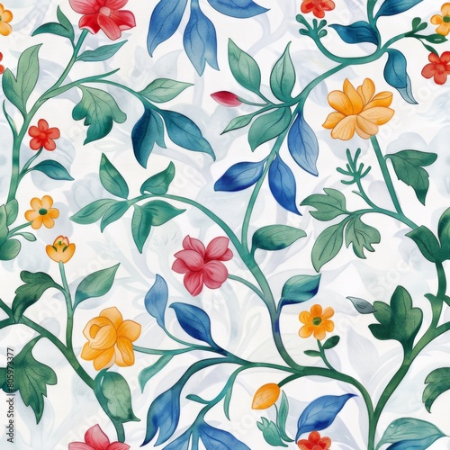 vector seamless patterns of flowers, shangrila