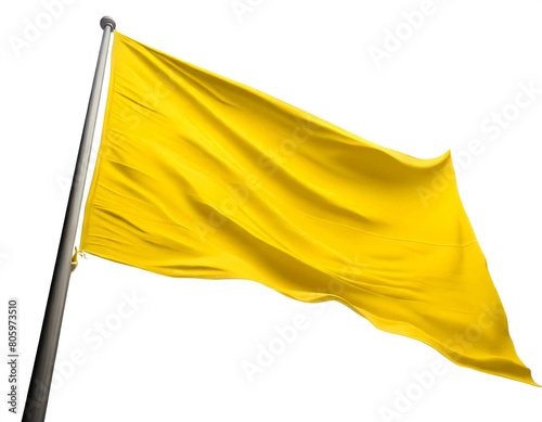gelbe Flagge isoliert auf weißen Hintergrund, Freisteller