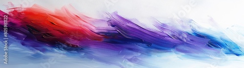 Dynamic abstract background with a mixture of red and lavender oil paint strokes, can be utilized for printed materials such as brochures, flyers, and business cards.