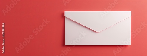 email icon background delicate, white, red and pink colors with place for text