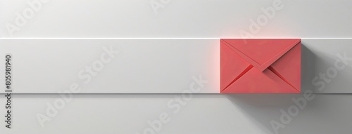 email icon background delicate, white, red and pink colors with place for text