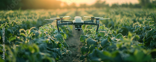 A farmer using a state-of-the-art drone to monitor their crops.