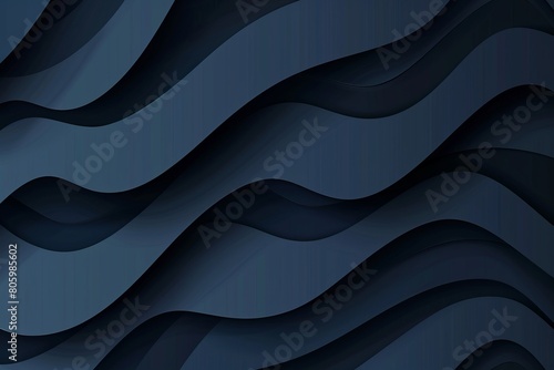 Dark ultramarine paper waves abstract banner design. Elegant wavy vector background