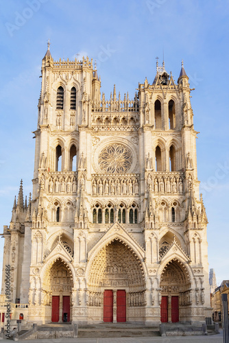 Very beautiful Notre-Dame Cathedral in Amiens. Gothic style