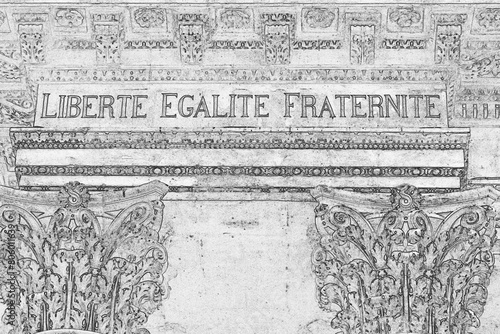 Devise de la république française : liberté, égalité, fraternité 
