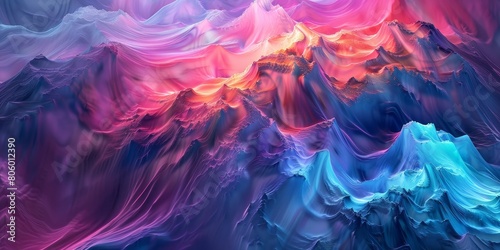 Abstract Painting of a Mountain Range