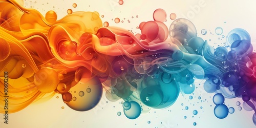 Rainbow Colored Liquid Floating in the Air