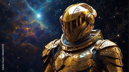 A golden warrior, clad in ancient golden metal armor, stood guard. It is a mystery across time.