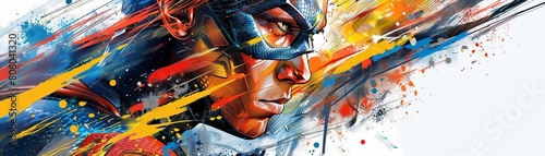 Colorful portrait of Captain America.