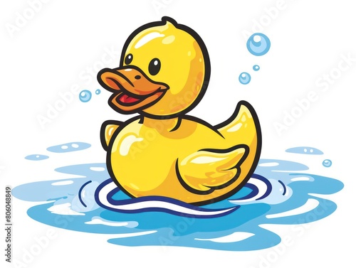 yellow rubber ducky on a white background