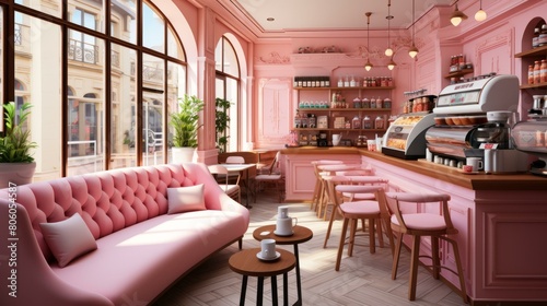pink cafe interior design