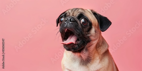 pug dog breed, isolated on color background