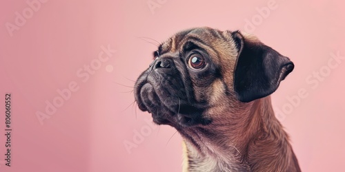 pug dog breed, isolated on color background