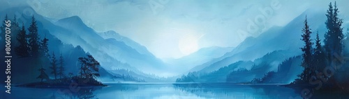 Depict the tranquility of a lake at dawn