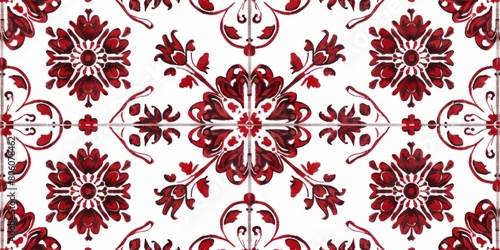 Exquisite Red and White Floral Pattern for Elegant Textile. Design for background, graphic design, print, poster, interior, packaging paper