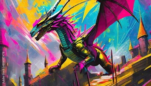 abstract colorful dragon