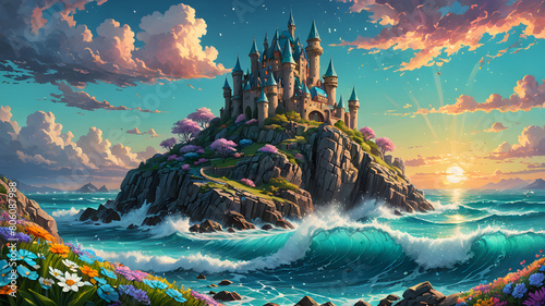 Unveiling the Magic of a Dramatic Sunset Scene With a Castle