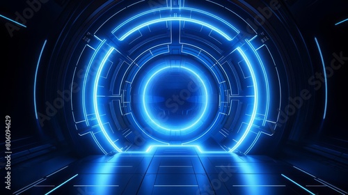 Intense blue scifi element resembling a teleportation portal