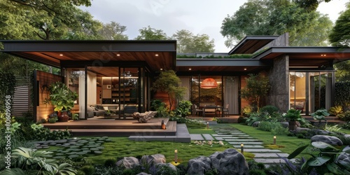 Courtyard house with natural elements