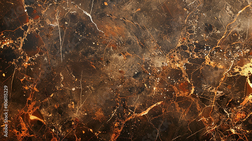 Rustic brown marble with hints of copper, reminiscent of autumn foliage.