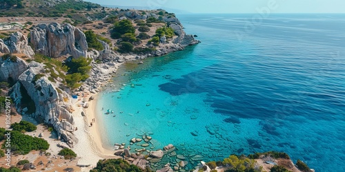 Aerial Drone view of the Mizithres Beach