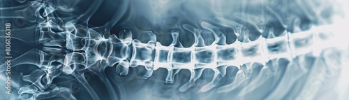Xray of a human spine showing scoliosis curvature.