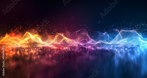 abstract light wave particle background, ultra wide wallpaper