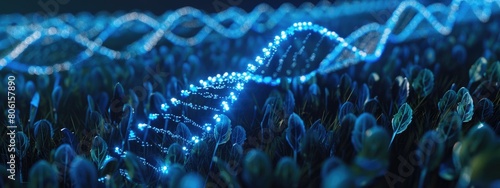 plant dna spiral on the background of nature