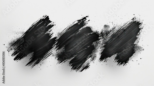 black brush strokes in white background