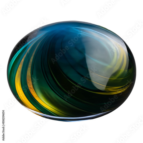 A hand-blown glass paperweight with a swirl of colors inside Transparent Background Images 
