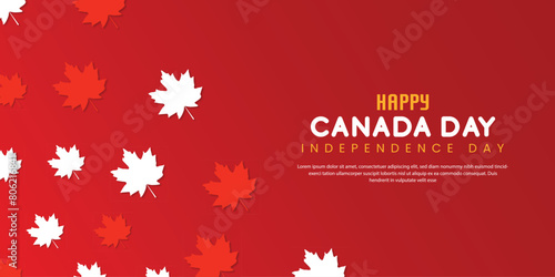 canada day 1st of july wishing design maple leaf, flag typography, background vector file