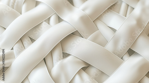 Elegant Ivory Satin Fabric Weave Texture Close-up for Luxury Design Background