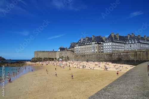 Beach in St Malo in Brittany in France, Europe