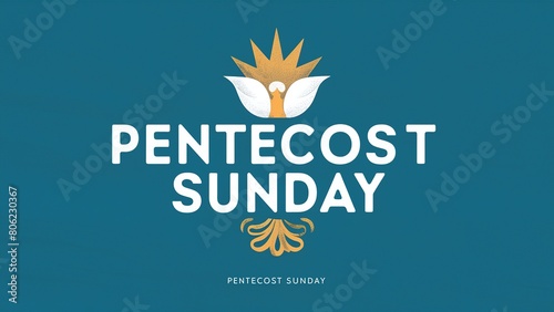 Pentecost Sunday banner with Holy Spirit in flame. Generative Ai.