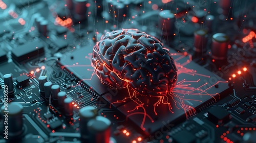 A real brain on an electronic board, an internetwork,電子基板の上にあるリアルな脳、インターネットワーク、