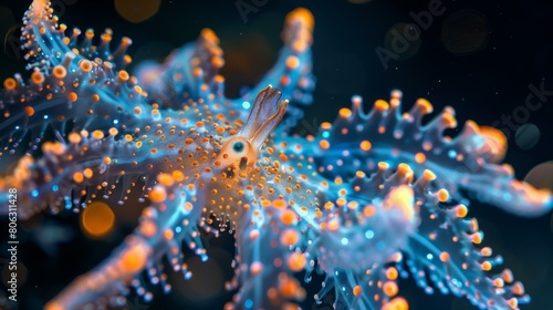 Underwater Close Up of a Colorful Sea Slug