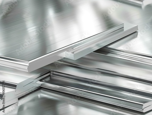 A pile of metal sheets with different sizes.