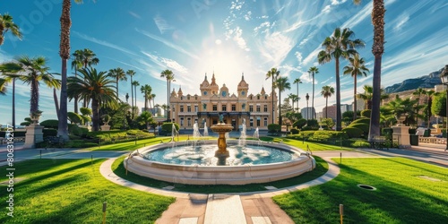 Monte Carlo Casino and gardens in Monaco