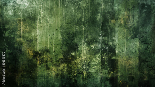 Abstract Green Retro Grainy Gradient Texture Background. Vintage Dirty Wall Background.