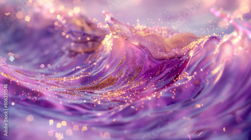 water splash and purple background