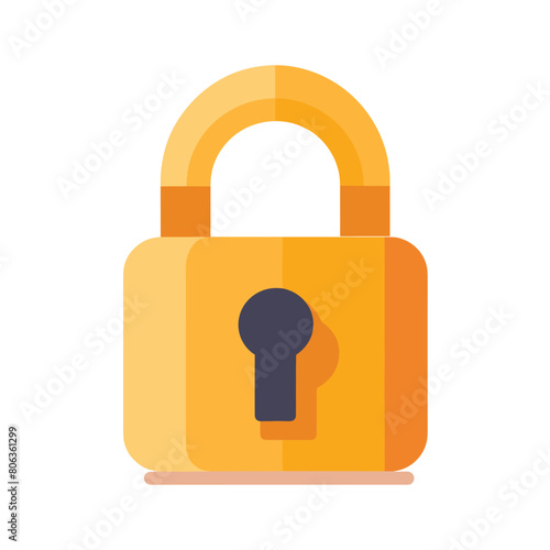 Flat design illustration of a yellow padlock symbolizing security and protection.