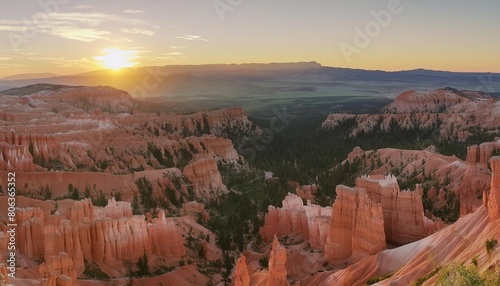 bryce canyon panorama at sunrise utah usa