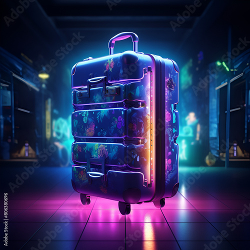 Abstract colorful suitcase