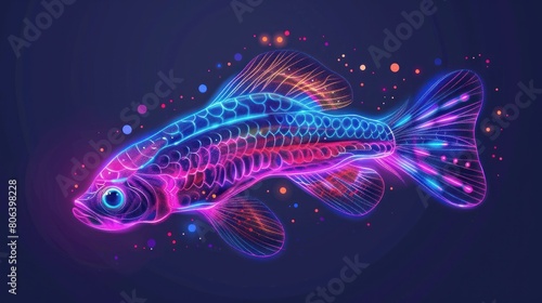 tetras aquarium fish neon light AI generated