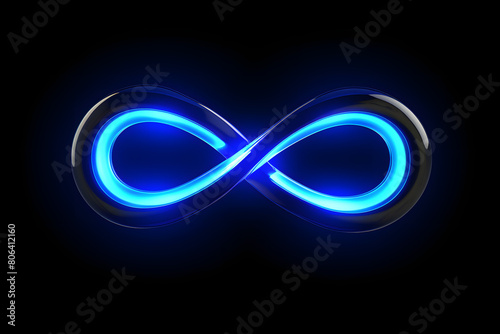 A compelling background that features an infinite loop icon in neon blue, providing a sense of depth and modernity with its brig Generative AI,