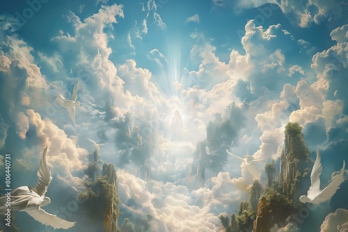 Paradise in Heaven: a unique concept central to religious teachings that depicts Kingdom of Heaven as a realm of eternal life and divine presence, bridging mortal existence and transcendent reality.