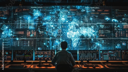 Global Network Monitoring in High Tech Control Room: Military Intelligence Operations